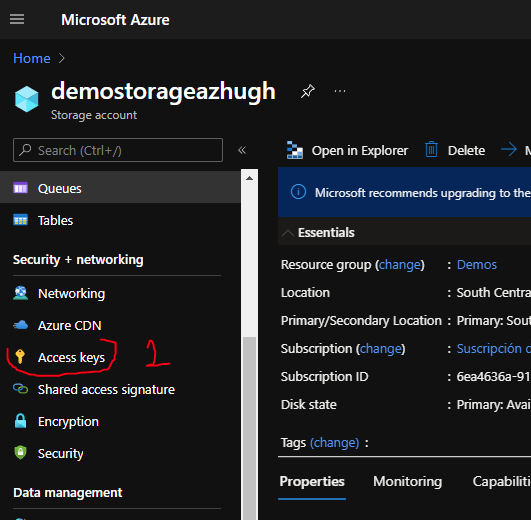 Manage Azure Blob storage using the Azure SDK